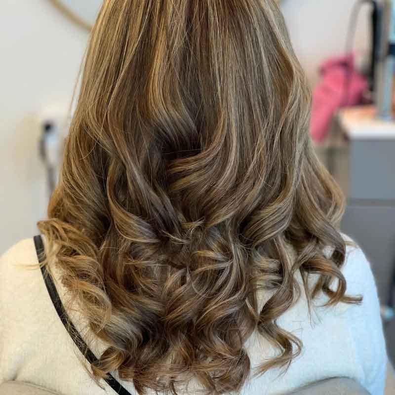 hairstyle blowout maroon hair